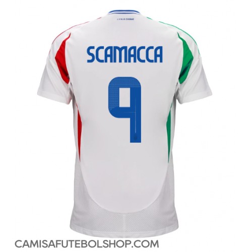 Camisa de time de futebol Itália Gianluca Scamacca #9 Replicas 2º Equipamento Europeu 2024 Manga Curta